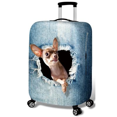 China Lovely Elastic Suitcase Cover 3D Dog Pattern Spandex Suitcase Covers Travel Accessories for sale