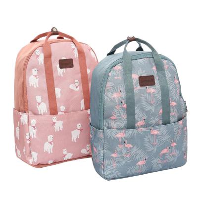 China Large Capacity Large Capacity Floral Printed Shoulders Bag Travel Canvas Backpack Bag For Ladies for sale