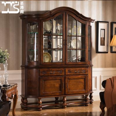 China Factory Classical Wine Cabinet Display Directly Shelving Royal Luxury Wine Cabinets Wooden Frame Living Room Cabinet for sale