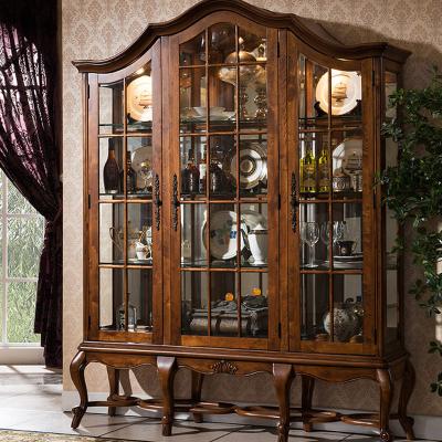 China Wholesale Classic Modern Luxury Antique Cabinet Living Room Furniture Factory Antique Wooden Wine Cabinet for sale