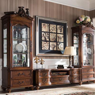 China Palace Bedroom Furniture Glass Living Room Wine Cabinets Customized Classic Design Wine Cabinets Solid Wood Furniture In Living Sets for sale