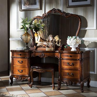 China Classic Imperial Bedroom Furniture Set Dressing Table Set Royal Furniture Dresser Table Vanity Table With Drawer for sale