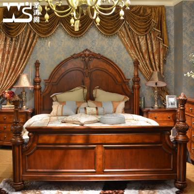 China Palace Bedroom Furniture King Size Bed Luxury Antique Customized Traditional Leather Upholstered Bed for sale