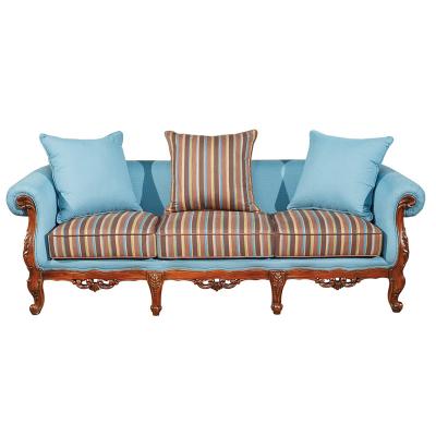 China Factory Directly Carving Convertible Solid Wood American Style Sofa Sets Luxury Solid Wood Leather Frame Luxury Sofa for sale