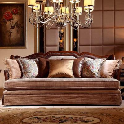 China Customized Wooden Leather Couch Convertible Tan Leather Chesterfield Sofa Set Luxury Wooden Frame Palace Bedroom Furniture for sale