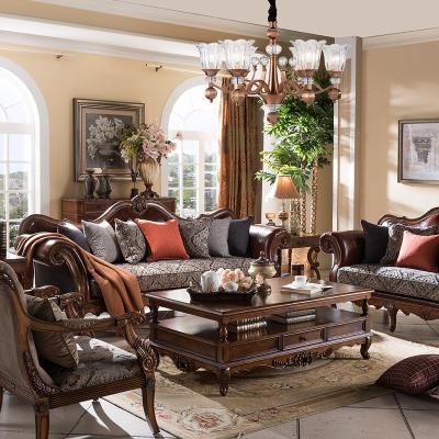 China Factory Direct Sale Sofa Set Elegant Luxury Royal American Style Wooden Classical Luxury Convertible Sofa Set for sale