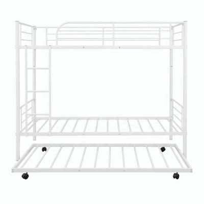 China New design (size) OEM design (size) low price iron adjustable modern bunk bed metal dormitory bedroom metal double deck folding bed for sale