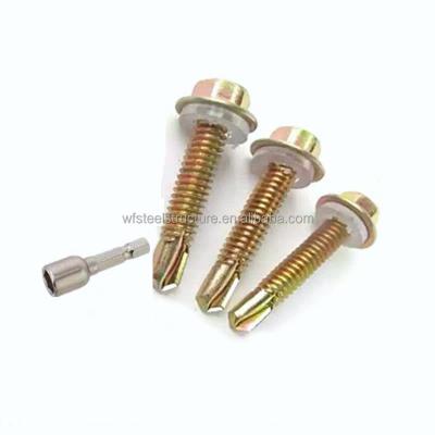 China Pan Galvanized Hex Washer Head Screw Self Drilling Screws For Building Prefab House for sale