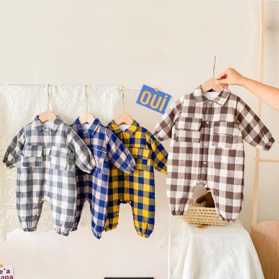 China Cotton Customized LOGO Sale Baby Clothes Cherry Print Baby Boy Winter ClothesHot Sale One-Piece Fleece Thickened Newborn Baby Romper BRW49 for sale