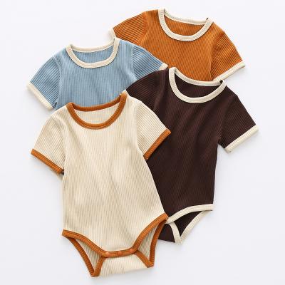 China Wholesale Hot Selling LOGO Cotton Customized Baby Children's One-Piece Short Sleeve Summer One-Piece Romper 6891HY for sale