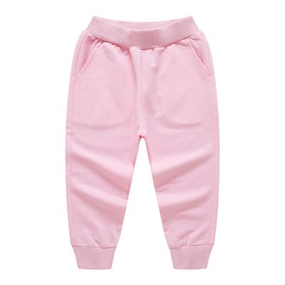 China Anti-wrinkle Customized LOGO Kids Solid Color Cotton Sweatpants Loose Children's Sweatpants Street Sports Long Pants Q11 for sale