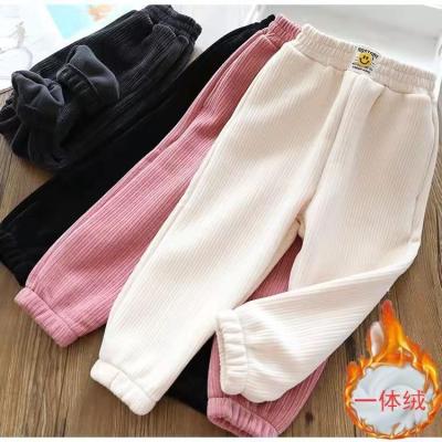 China LOGO Kids Loose Girl's Pants Multi-pocket Casual Sports Pants Customized Parride Children's Girls Down Pants 0696 Cotton for sale