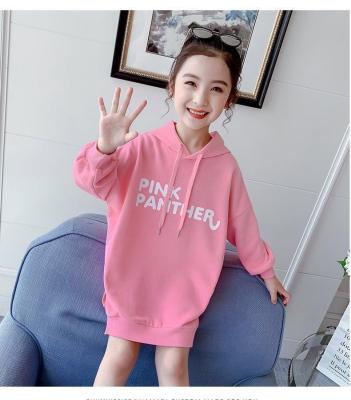 China Spring hot sale thin cotton girls long sleeve sweater, big children's hooded jacket, color-blocking long blouse 002242 for sale