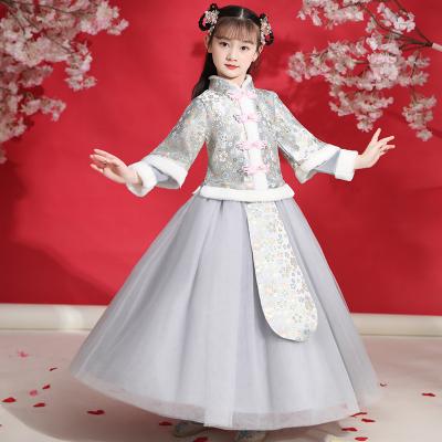 China Hot Selling Children's Breathable Hanfu 2021 Autumn And Winter New Chinese Style Girl's Performance Clothing Suit Tang Suit HP270 for sale