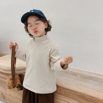 China Thicken Customized Logo High-Neck Plus Velvet 2021 New Winter Children Basing Thick Shirt Boys T-shirt C 2185 for sale