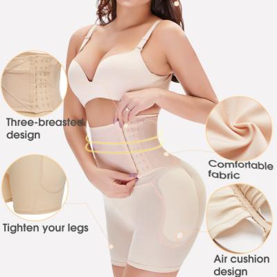 China Breathable Tummy Control Waist Trainer Plus Size Butt Lifter Shorts High Waist Thigh Hips Pad Slimmer Shorts High Waist Body Shaper for sale