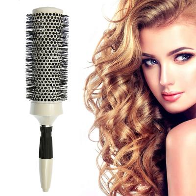 China Cushion Nano Technology Styling Hair Brush Around Longest Brush Private Label Acceptalbe Ionic Curling Ceramic Plastic Nylon for sale