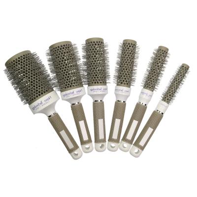 China Professional Salon Duct Ion Round Brush Set High Ceramic Heat Resistant Nylon Hair Dryer Brush for Drying for sale