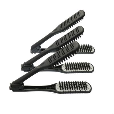 China Duct Good Quality Double Boar Hair Styling Splint Brush Hair Straightening Brush for sale