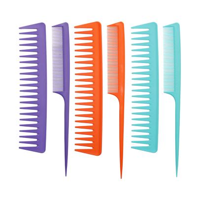 China Home Hot Sale Carbon Amazon Salon Tooth Detangler Comb Hairstyle Wide Rat Tail Comb for sale