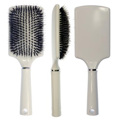 China White Natural Boar Bristle Bling Square Air Cushion Hair Brush Cushion Extension Brush Blow Drying Detangling Paddle Brush for sale