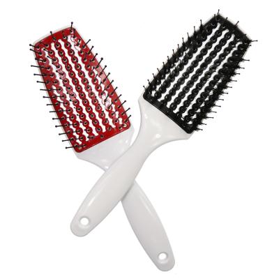 China Detangling Curved Duct Quick Drying Brush Customized Boar Bristle Hair Brush Curly Hair Brush Cushion for sale