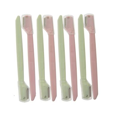 China Eyebrow Shaving Safety 2pcs/set Mini Eyebrow Trimmer Beauty Eyebrow Knife Durable Travel Eyebrow Razor for sale