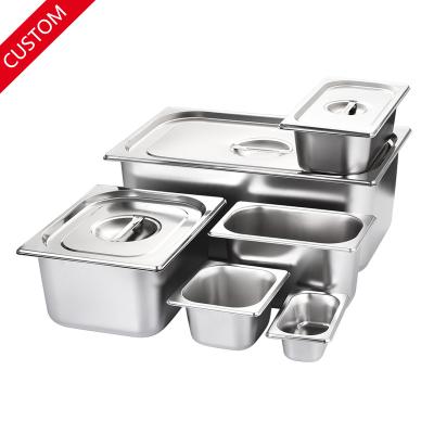 China American Style All Size 201 Stainless Steel Steam Table Pan Gastronorm Container Hotel Pan Food GN Pan All for sale