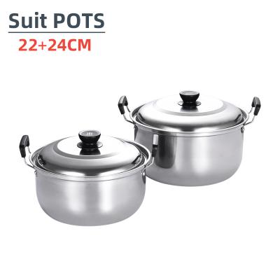 China Sustainable High Quality 4pcs Stainless Steel Cookware Set Kitchen Soup Cooking Pot Set For Cooking for sale