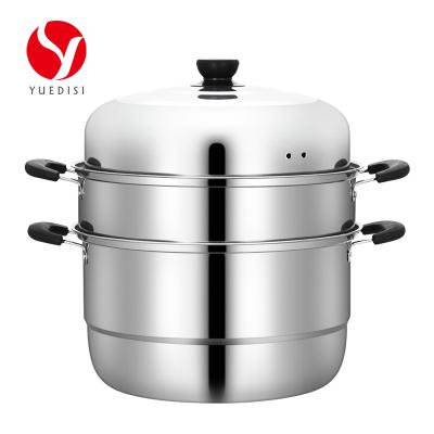 China 30CM Best Selling Durable 304 Stainless Steel Three Layer Stainless Steel Stackable Two Tier Steamer Pot for sale