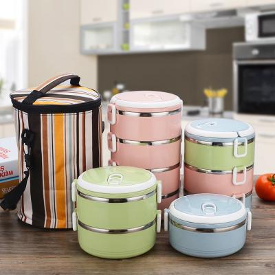 China Hot Sustainable Amazon Selling Custom Four Layer 304 Stainless Steel Insulated Lunch Box For Adults Wholesale for sale