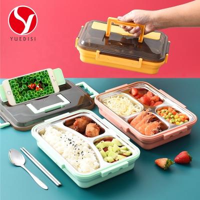 China 304 Viable New Japanese Style Stainless Steel Lunch Box Bento Lunch Box For Kids Lunch Dish for sale