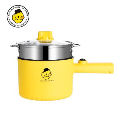 China Food Factory Cartoon Soup Nonstick Mini Pot Electric Skillets Cooking Integrated Electric Hot Pot For Student Dormitory for sale