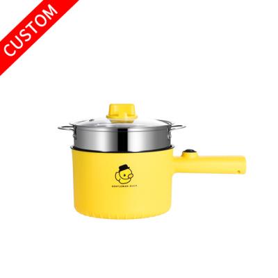 China Cooking Custom Non-stick Hot Pot Electric Cooking Single/Double Layer Food Cartoon Logo Mini Soup Pot for sale