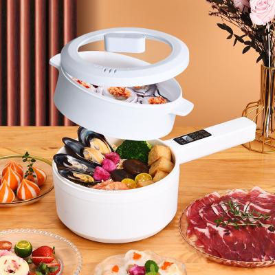 China Double Layer RV Mini Portable Household Two-speed Adjustable Electric Hot Pot 220V With Long Handle for sale