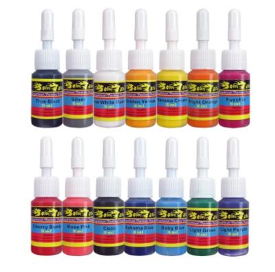 China 14 Basic Colors Tattoo Ink Set 5ml / bottle Permanent Black Tattoo Ink , Longest Lasting Tattoo Ink Vivid Color for sale