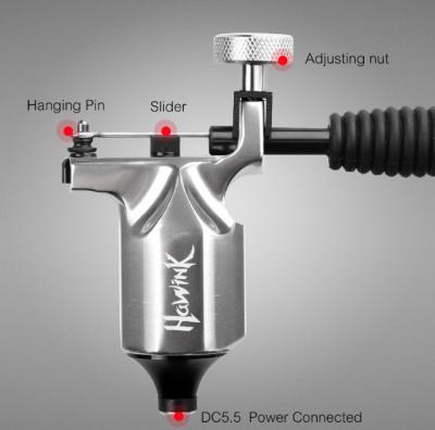 China 0 - 4.5mm Needle Portrusion RotaryTattoo Machine Gun 3.5 Stroke DC 5.5 Connections for sale