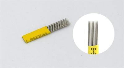 China 0.2mm Stainless Steel Yellow Microblading Blades Tattoo Needles Sterilized for sale