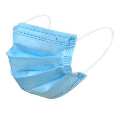 China Blue Disposable-3PLY protective face mask non-woven and meltblown cloth material with CE certificate 50pcs per box for sale