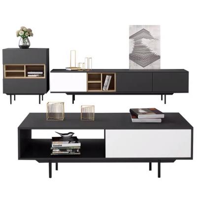 China Modern Promotion Price Wooden Home Living Room Furniture TV Stand Coffee Table for sale