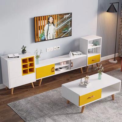 China Modern China Wholesale Wooden Home Living Room Furniture Modern Tea TV Stands and Coffee Table for sale