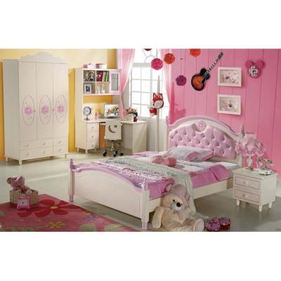 China Storage Cartoon Design Hello Kitty Bedroom Furniture Set Double Kids Bed Kids Wardrobe(UL-H912) for sale