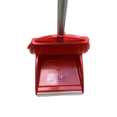 China PP Wholesale Plastic Household Long Rod Stand Broom And Dustpan Set for sale