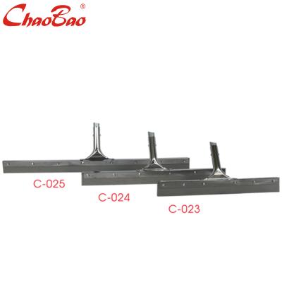 China Steel Plate Push Water Scraper Outdoor Cleaning Straight Rubber Stage Cleaner C-023 for sale