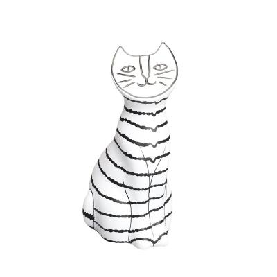 China China European TYPE Creative Resin Stripe Cat Ornaments Bedroom Study Sitting Room Desk Porch Ornaments for sale