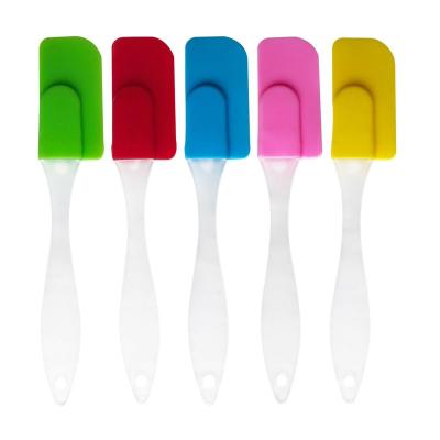 China Viable Small Silicone Scraper Split Spatula Spread Jam Cream Home Food Grade Heavy Duty High Temperature Cooking Tools Wholesale for sale