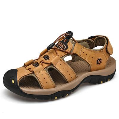 China Summer Genuine Leather Large Size Men's Shoes Men's Sandals Men's Sandals New Fashion Sandals Slippers Big Size 38-47 R1746 for sale