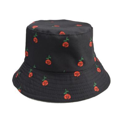 China Breathable Comfort Cartoons Fruit Graffiti Bucket Hat For Women Men Travel All-match Foldable Double Side Wear Fisherman Hat Outdoor Gorro Pescador for sale