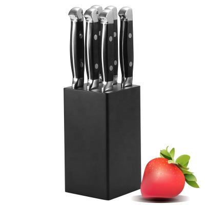 China Sustainable Kitchen Knife Sets Double Forged ABS Handle Steak Knives 7 Pcs Steak Knife Set With Wood Block for sale