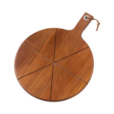 China Viable Round Deli Board Acacia Wooden Ayokki Cheese Board Pizza Tray Cutting Board for sale